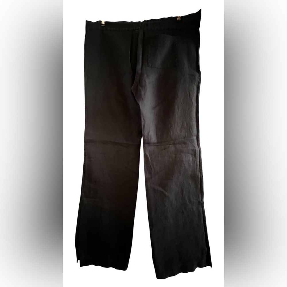 J. Crew 100% Linen Women’s Wide Leg Slacks with drawstring and pockets Med - Picture 2 of 5